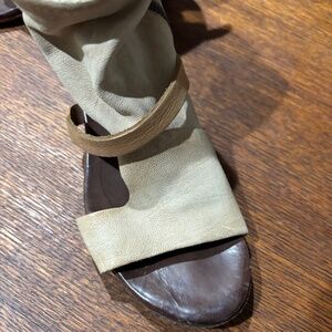 A.S. 98 open toed beige booties size 38.